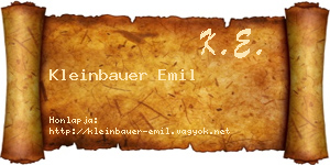 Kleinbauer Emil névjegykártya